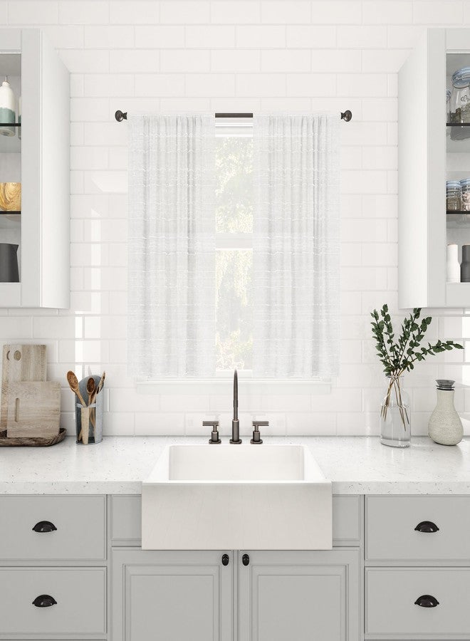 Clean Window ستارة مقهى شفافة مضادة للغبار ومضادة للحساسية وصديقة للحيوانات الأليفة، لون أبيض، مقاس 52 بوصة عرض × 24 بوصة طول (لوحتان) - Image 4